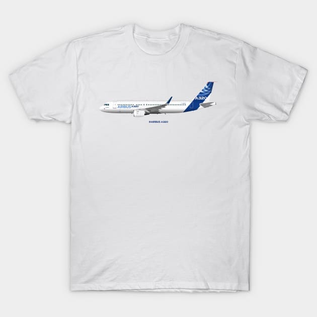 Airbus A320 with Sharklets T-Shirt by SteveHClark